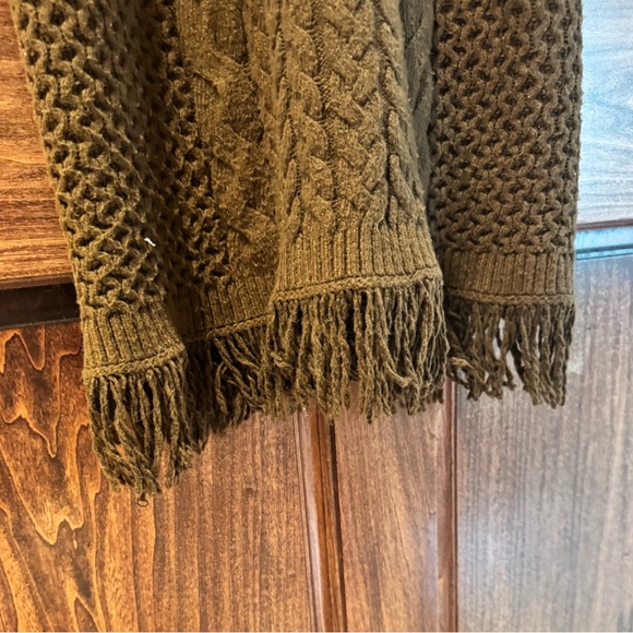 Hyacinth House Maxi Dress Womens Large Brown Cable Knit Sweater Dress Fringe - Picture 3 of 6